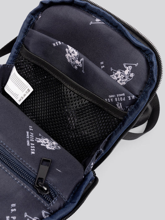 Mens Small Arrowhead Crossbody Bag in Deep Taupe