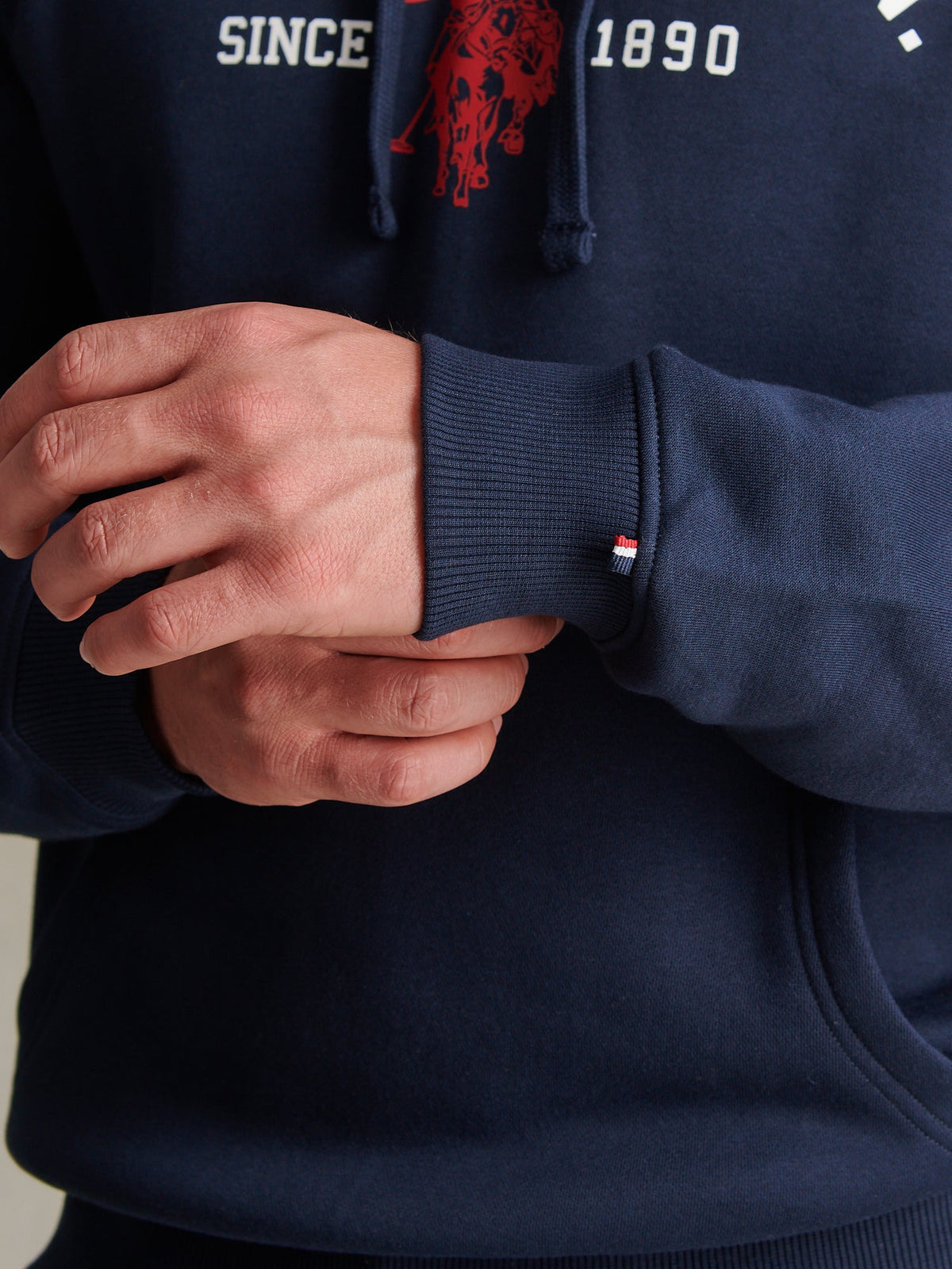 Mens Signature Arch Logo Hoodie Dark Sapphire Navy