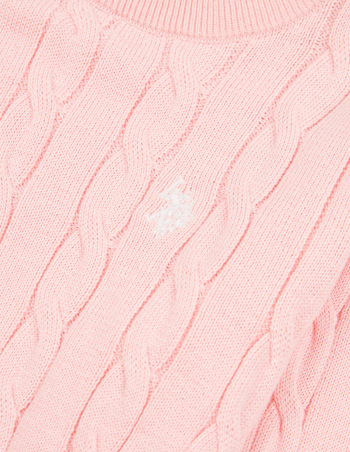 Girls Cable Knit Jumper Crystal Rose