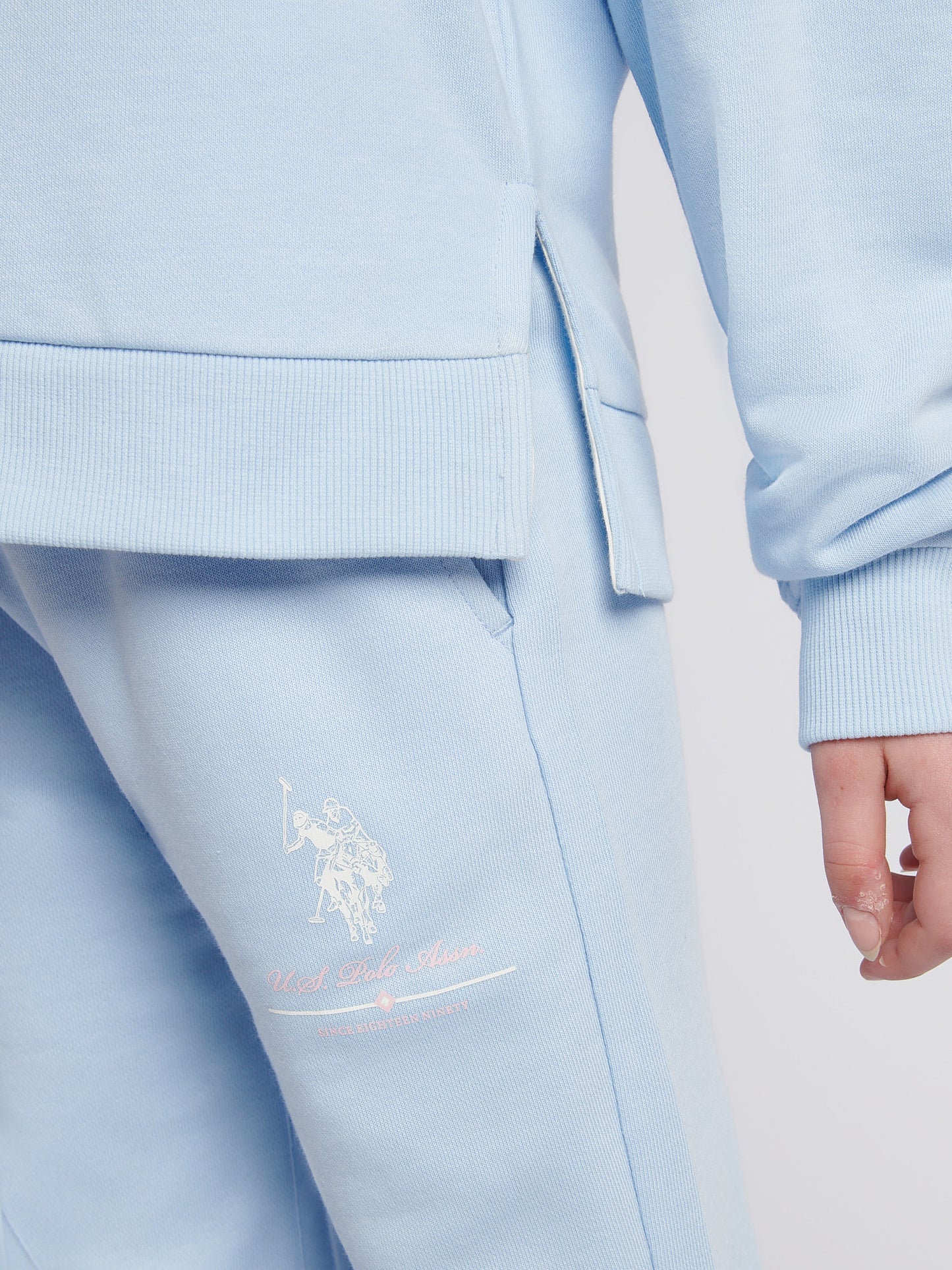 Girls Brushed Back Hoodie & Jogger Set in Windsurfer
