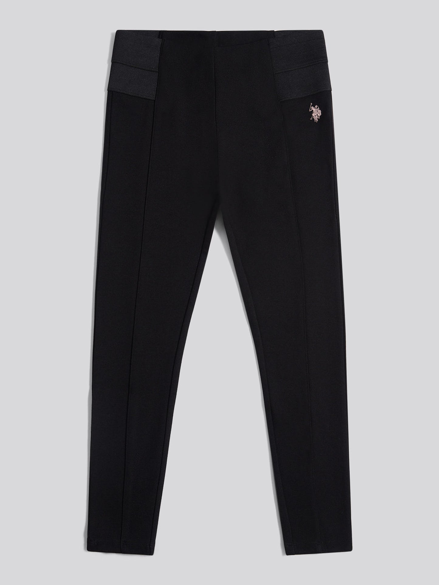 Girls Elastic Waistband Leggings in Black