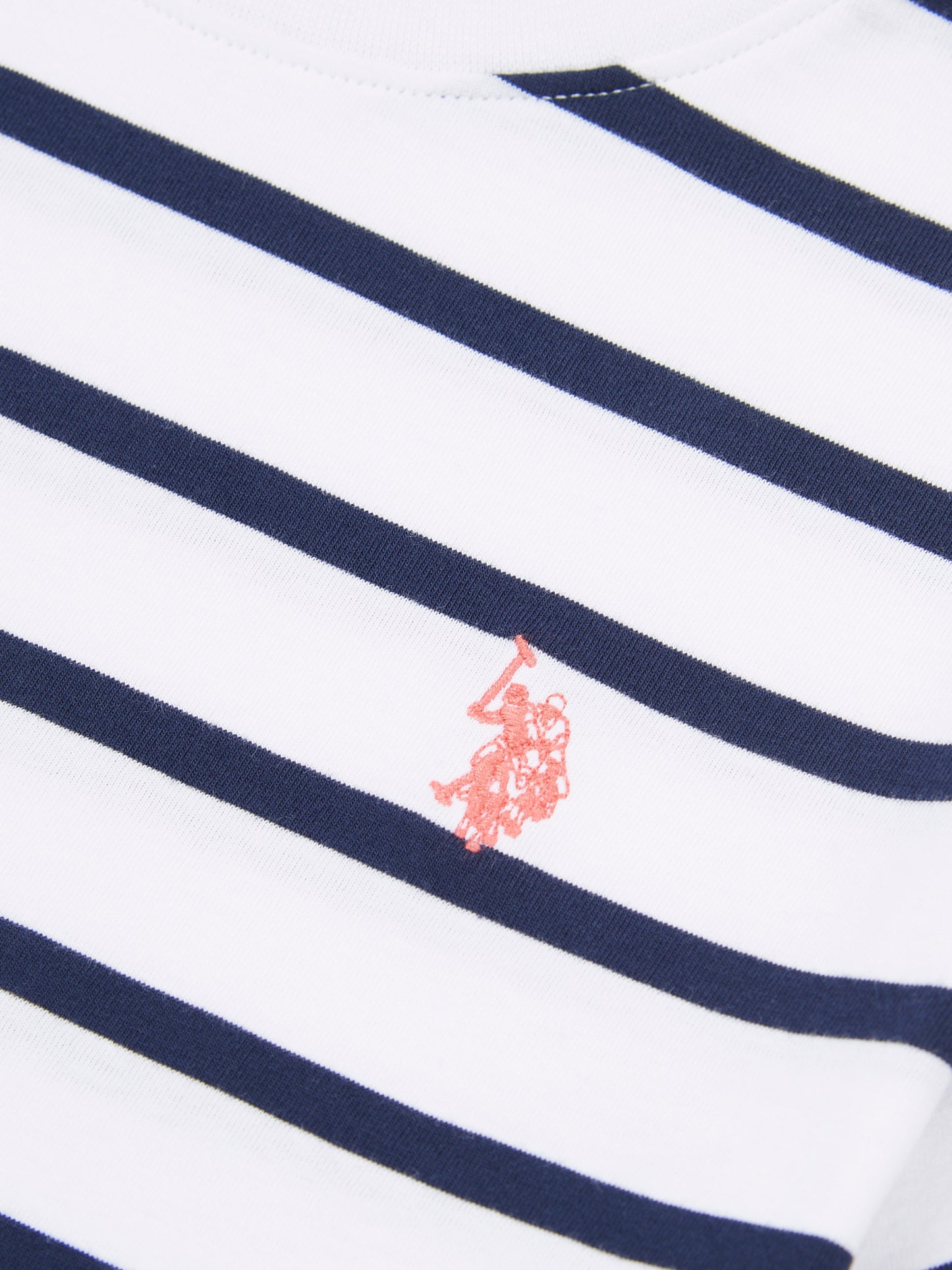 Girls Stripe Frill Cuff T-Shirt in Bright White