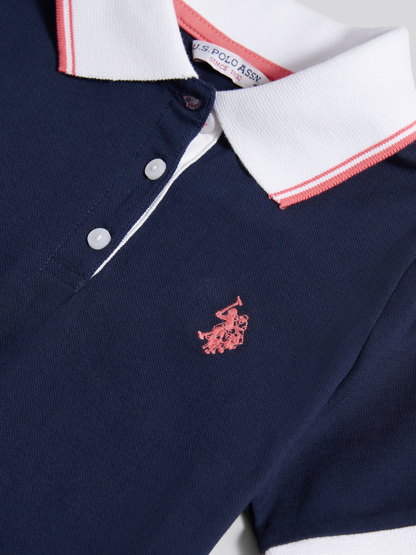 Girls Fril Skirt Polo Dress in Navy Iris