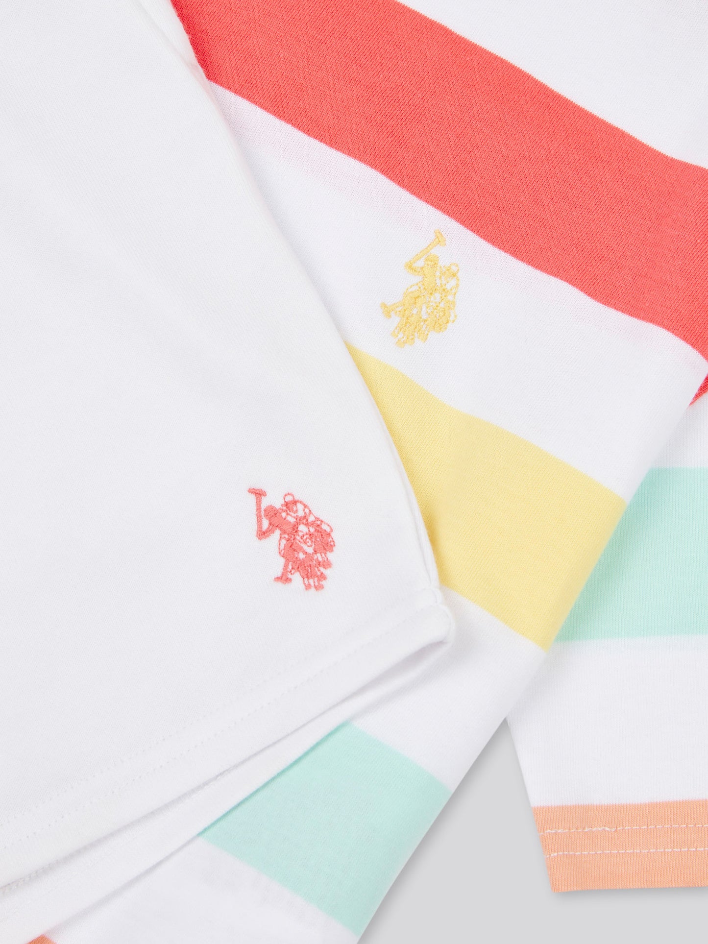 Girls Stripe T-Shirt & Short Set in Bright White
