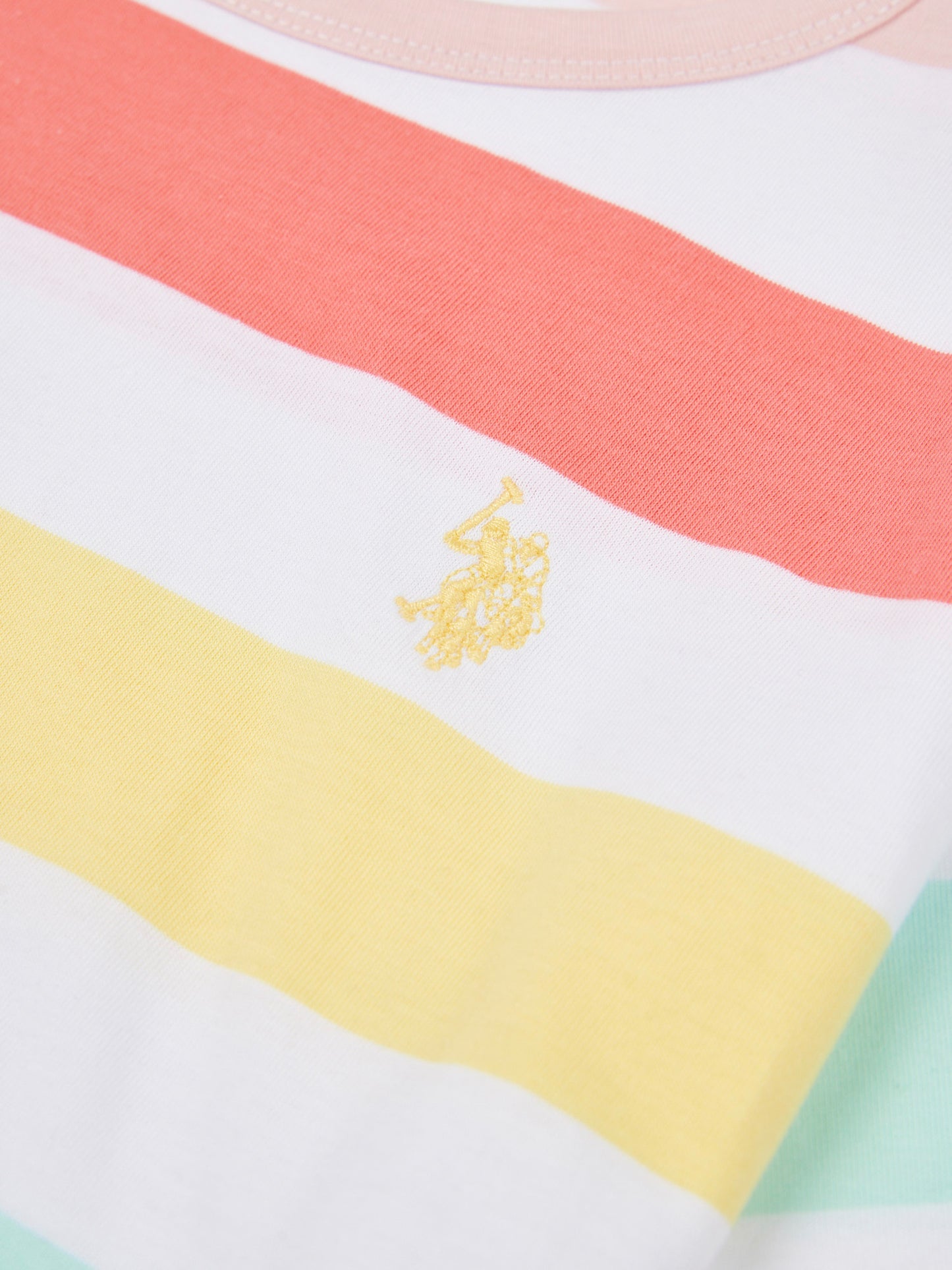 Girls Stripe T-Shirt & Short Set in Bright White