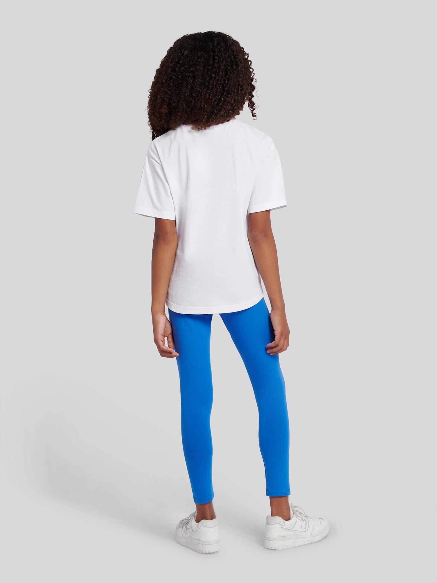 Girls Graphic Oversized T-Shirt & Legging Set in Strong Blue