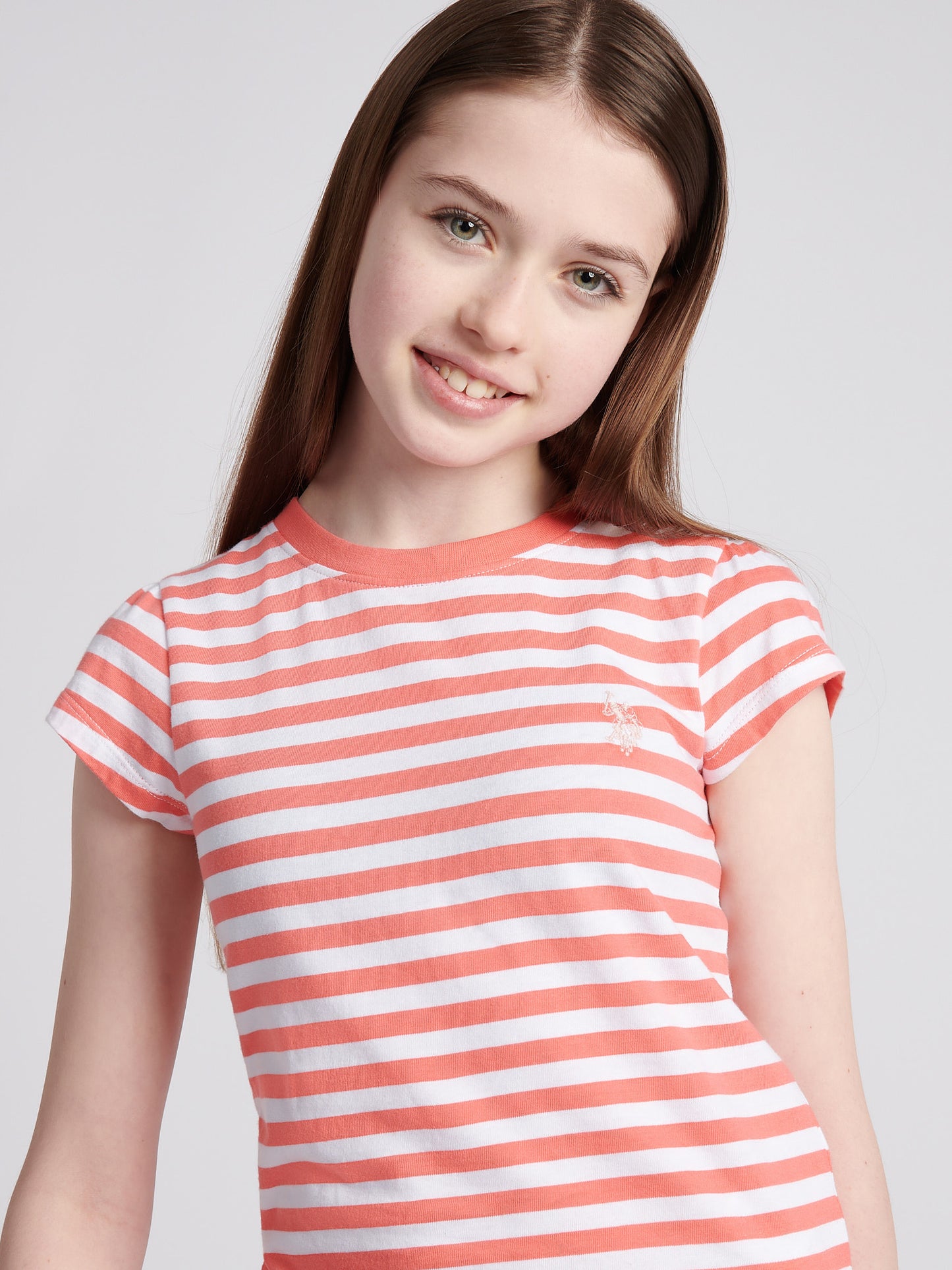 Girls Double Horsemen Mixed 2 Pack Cap Sleeve Tees in Sugar Coral
