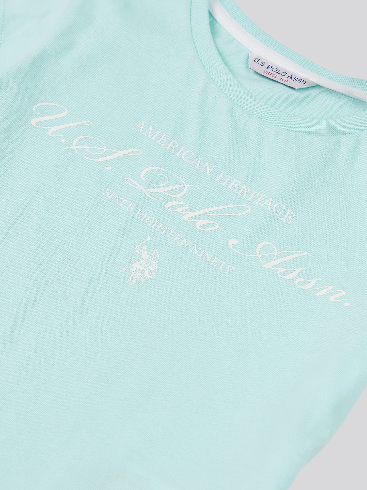 Girls Script Graphic T-Shirt & Sweat Short Set in Blue Light