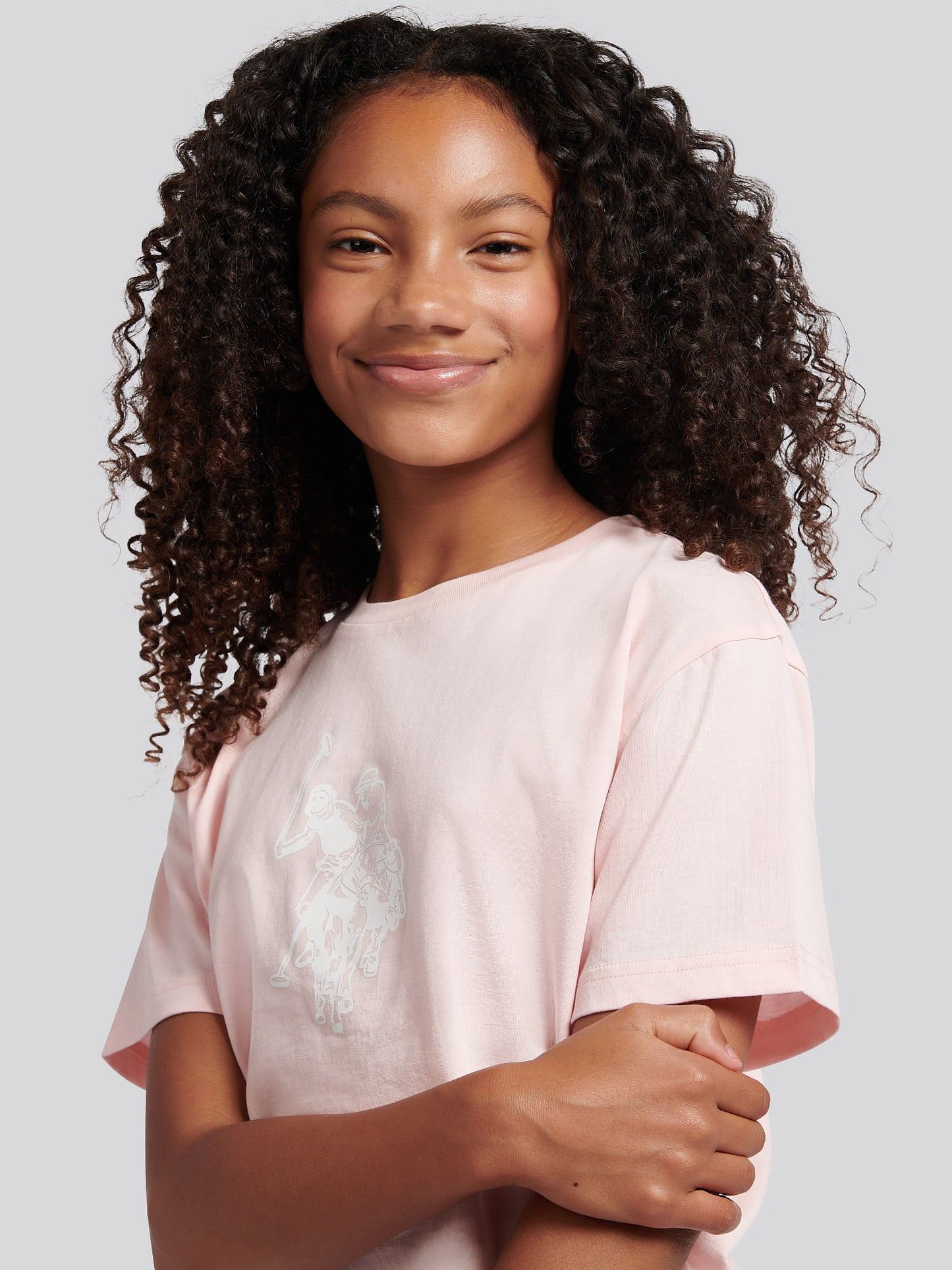 Girls Print T-Shirt & Jersey Short Set in Crystal Rose