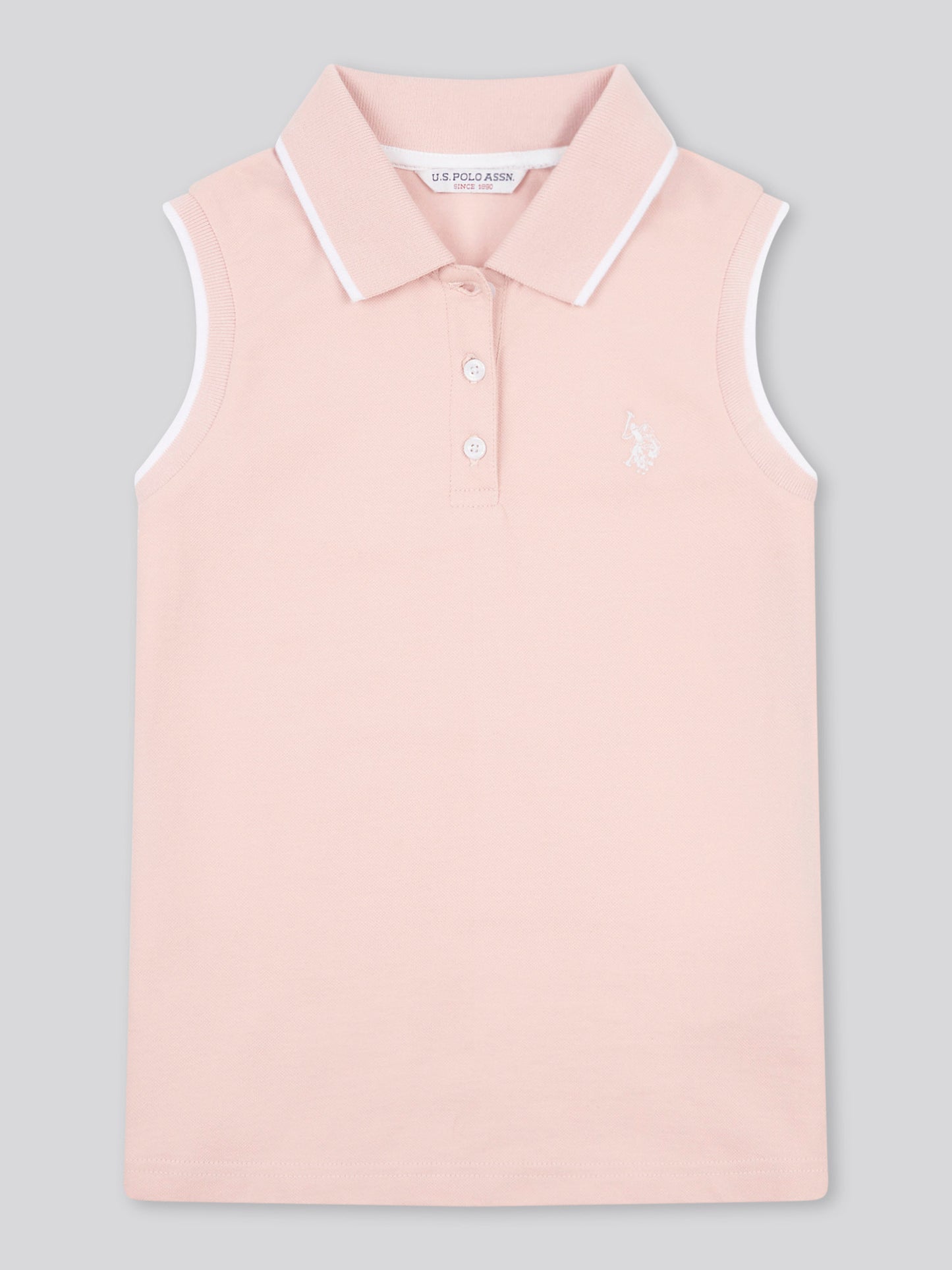Girls Sleeveless Polo Shirt in Crystal Rose