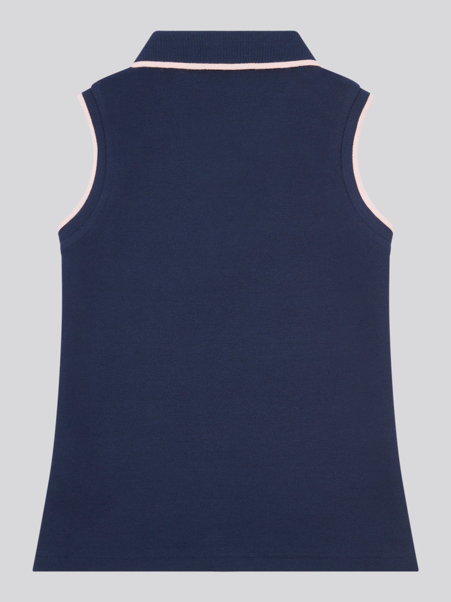 Girls Sleeveless Polo Shirt in Navy Iris