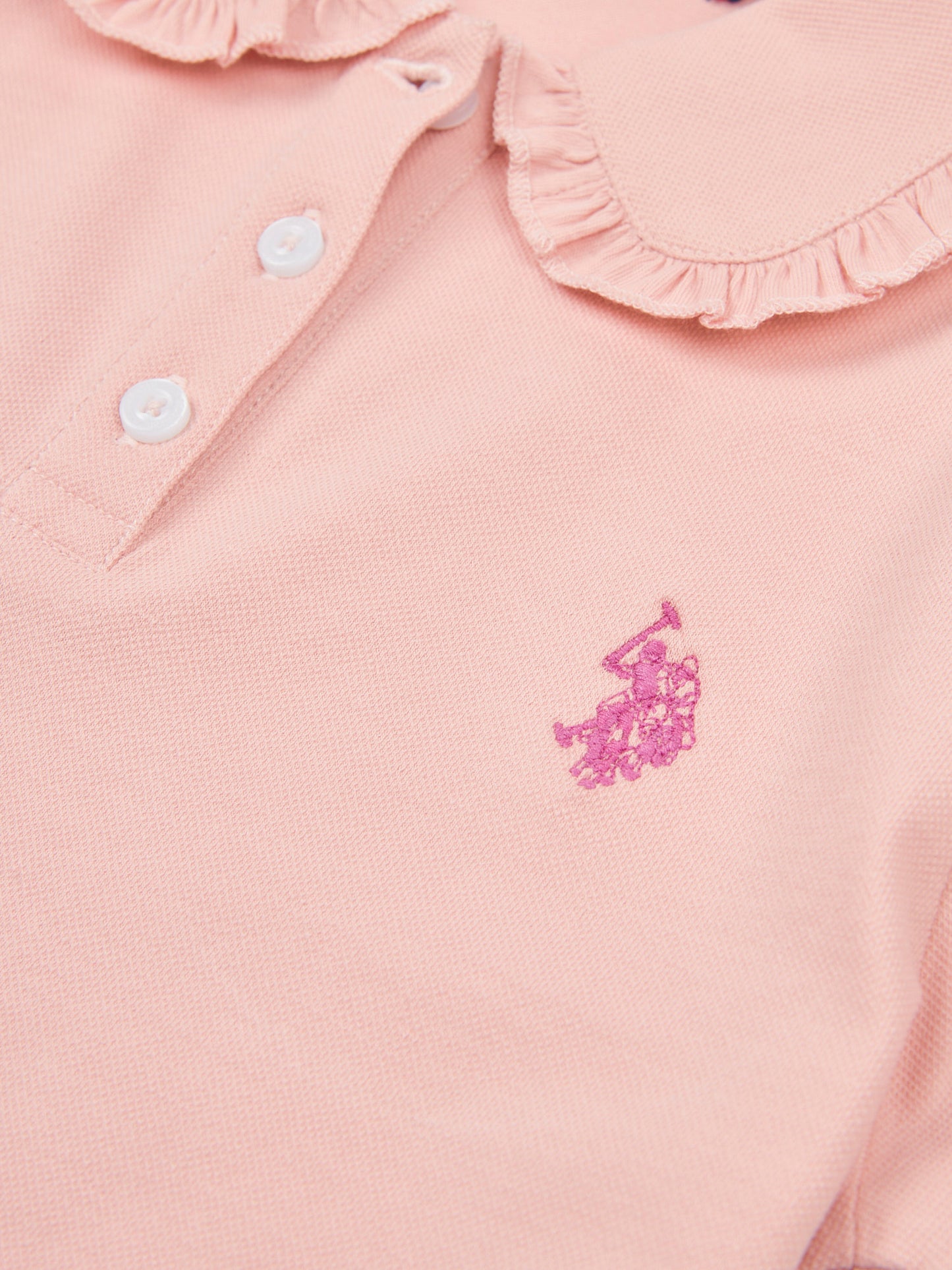 Girls Frill Collar Polo Dress in Crystal Rose