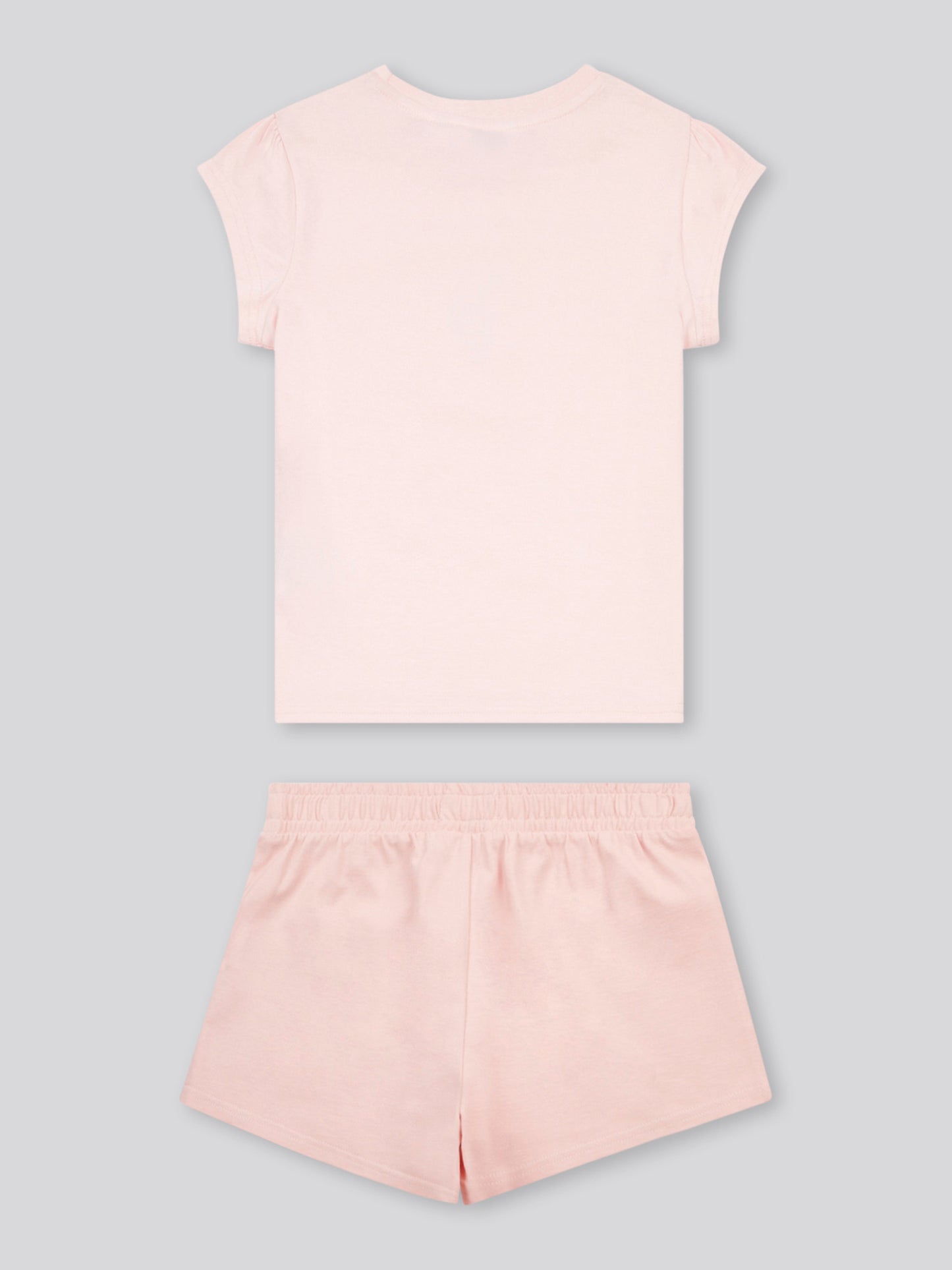 Girls Double Horsemen Top & Pique Short Set in Crystal Rose
