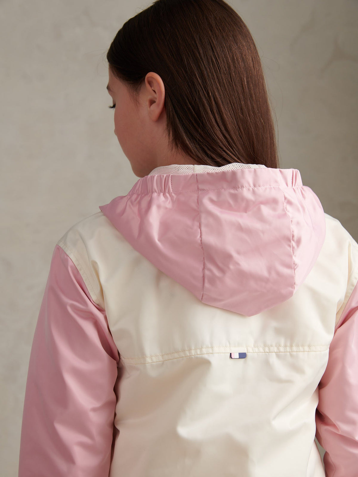 Girls Colourblock Hooded Windbreaker Marshmallow