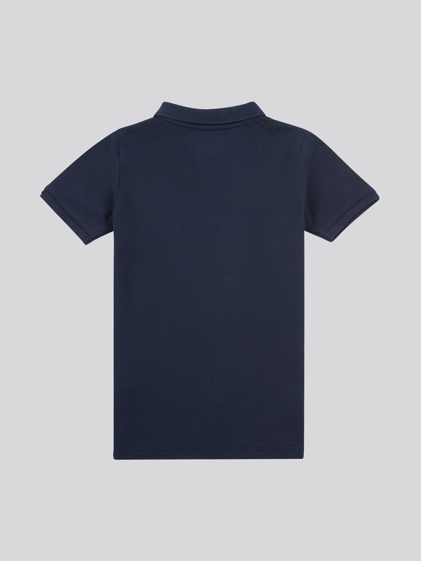 Boys Double Horsemen Polo Shirt in Dark Sapphire Navy / Haute Red DHM