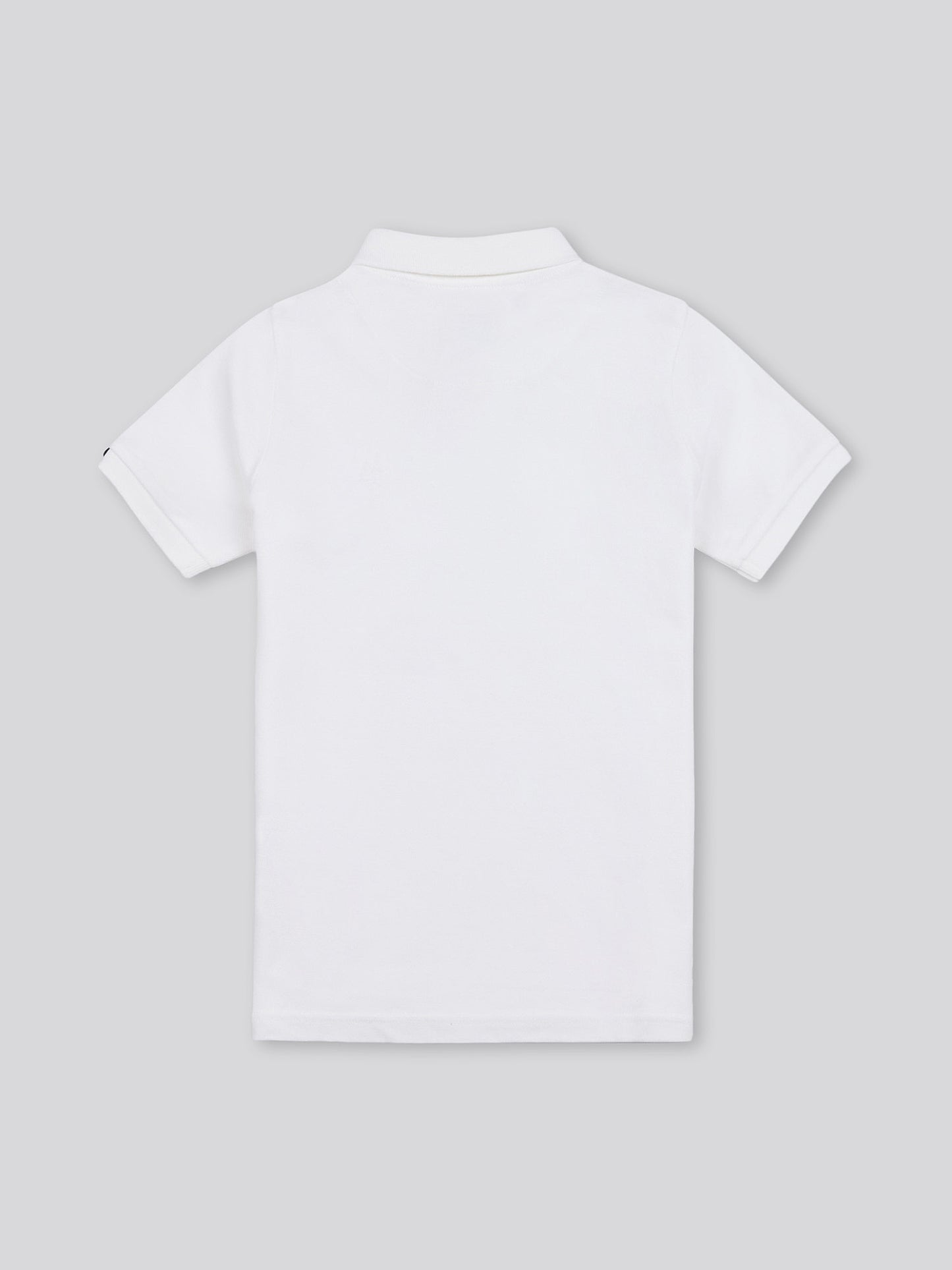 Boys Double Horsemen Polo Shirt in White / Dark Sapphire Navy DHM