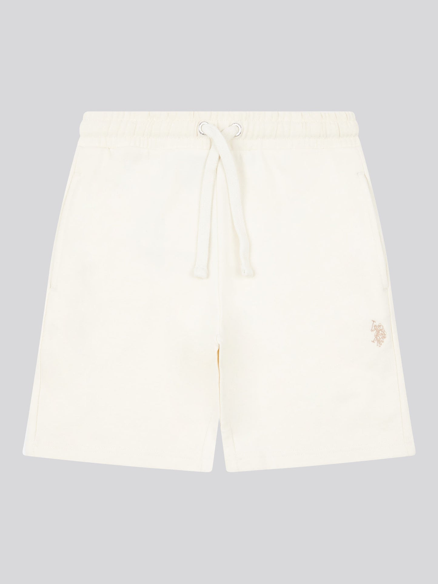 Boys Double Horsemen Sweat Short in Whisper White