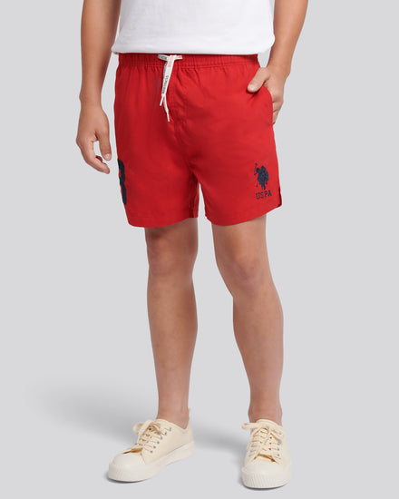 Boys Player 3 Swim Short in Haute Red