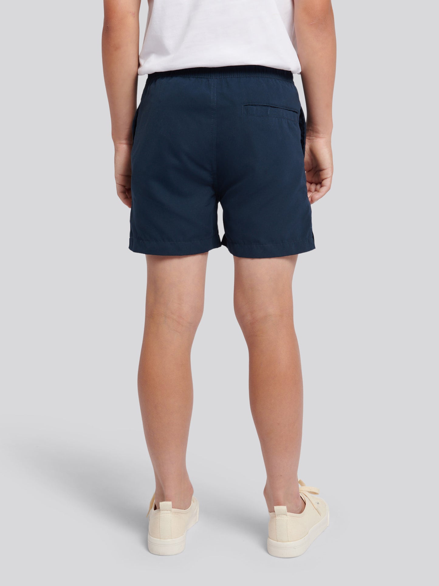 Boys Player 3 Swim Short in Dark Sapphire Navy / Haute Red DHM