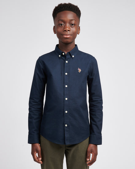 Boys Oxford Shirt in Dark Sapphire Navy