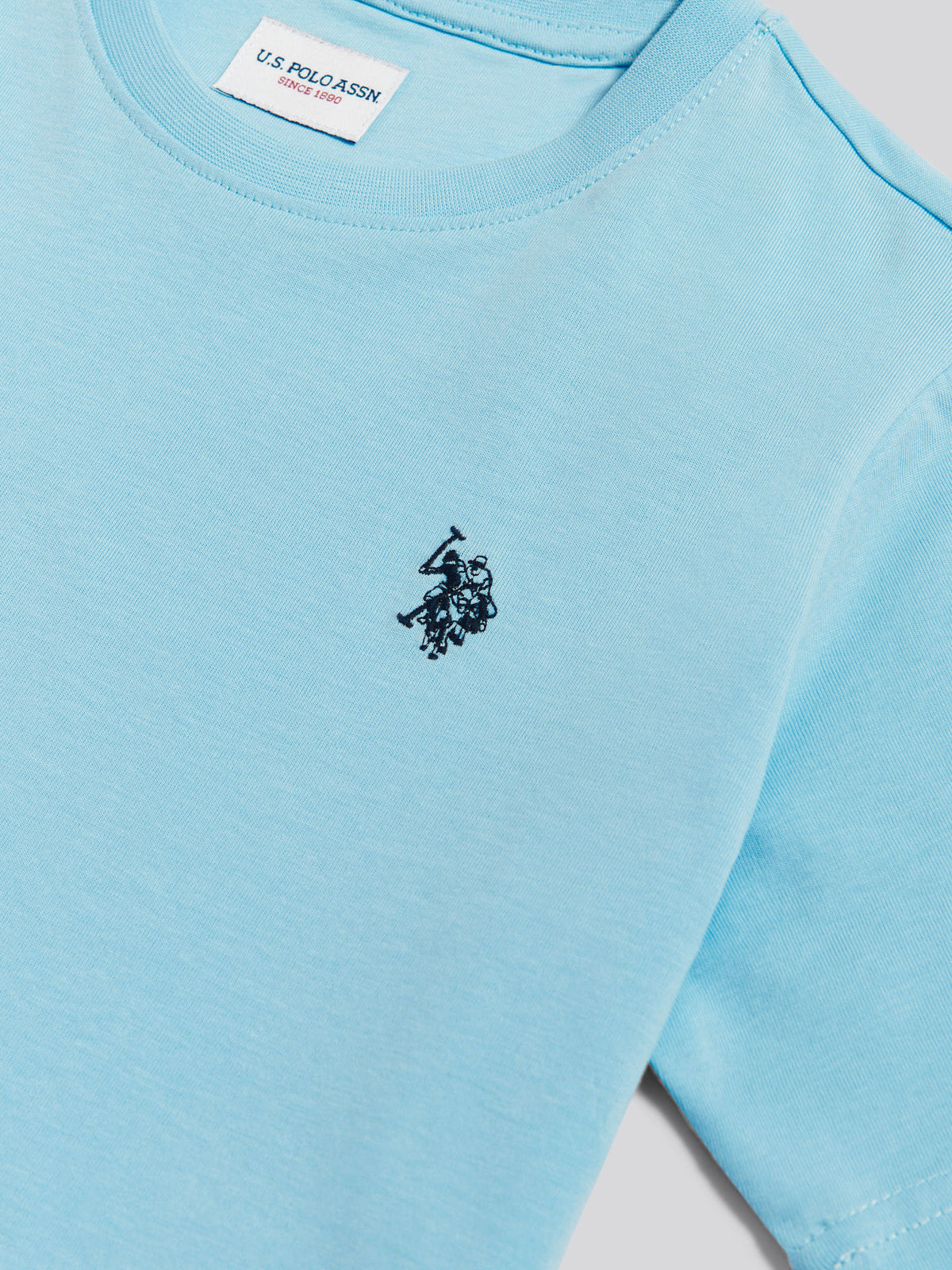 Boys Texture Double Horsemen T-Shirt Air Blue