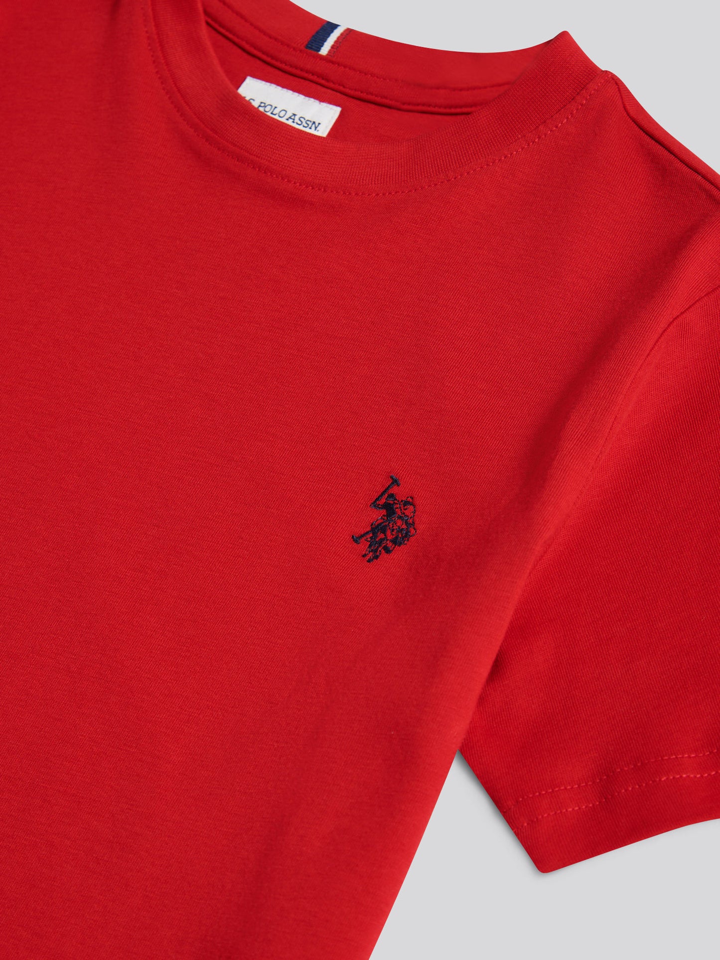 Boys Texture Double Horsemen T-Shirt in Haute Red