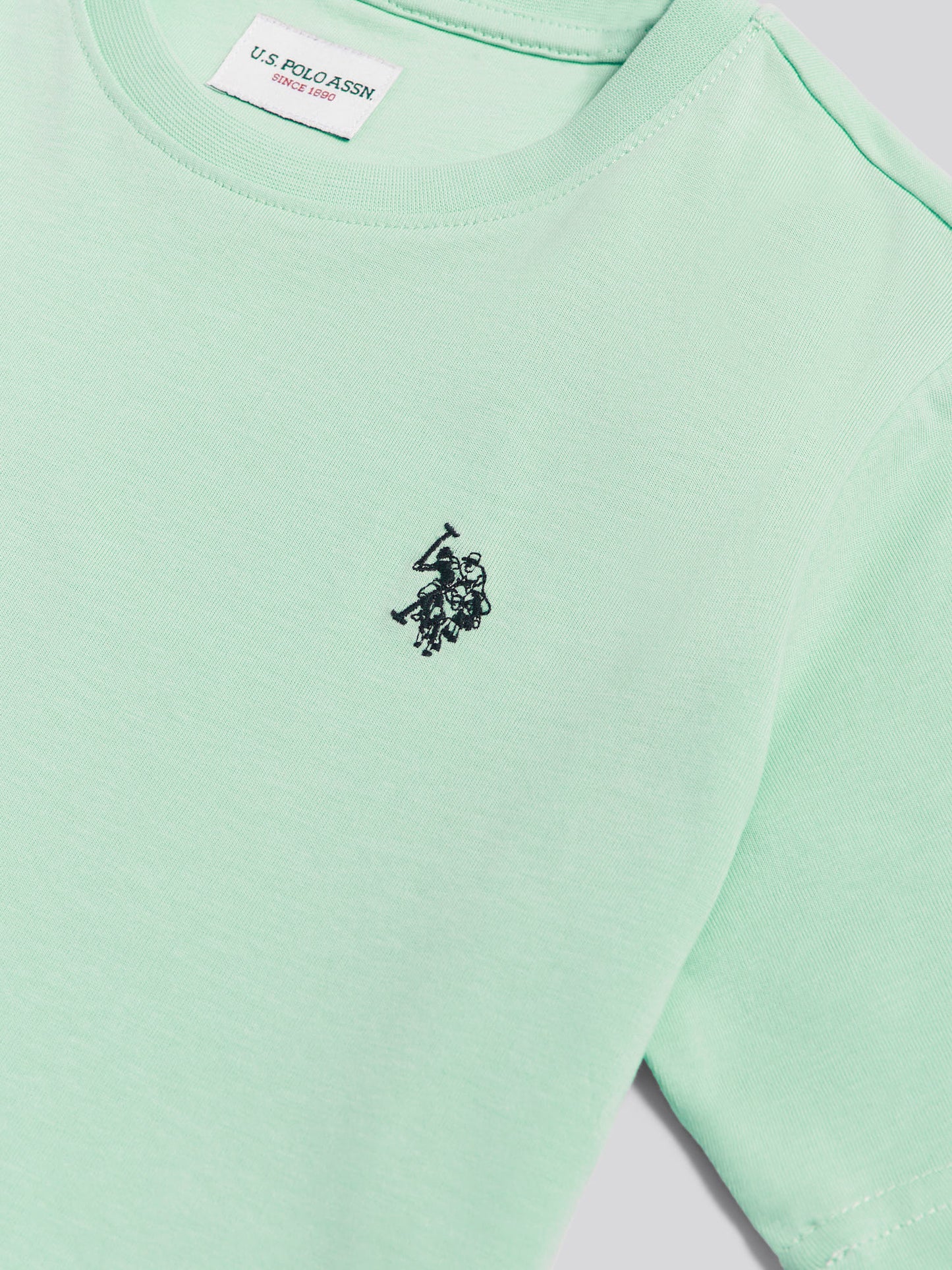 Boys Texture Double Horsemen T-Shirt Aqua Foam