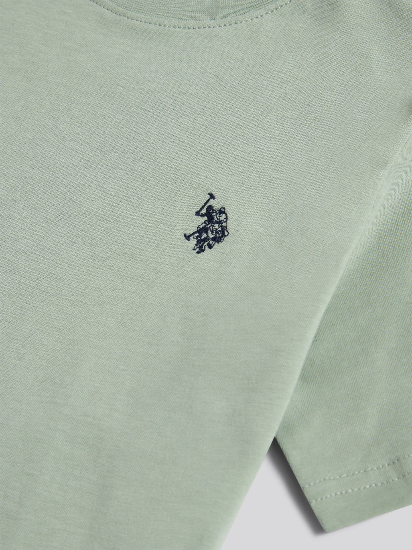 Boys Texture Double Horsemen T-Shirt in Iceberg Green