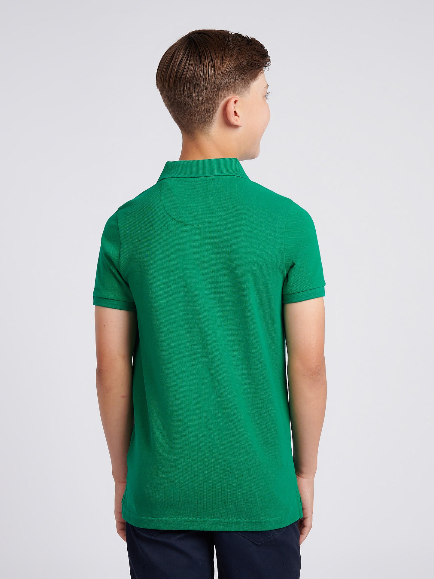 Boys Double Horsemen Polo Shirt in Lush Meadow