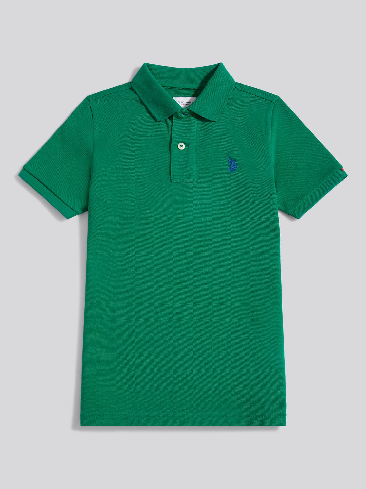 Boys Double Horsemen Polo Shirt in Lush Meadow