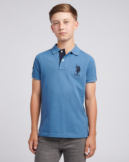 Boys Player 3 Polo Shirt in Blue Horizon