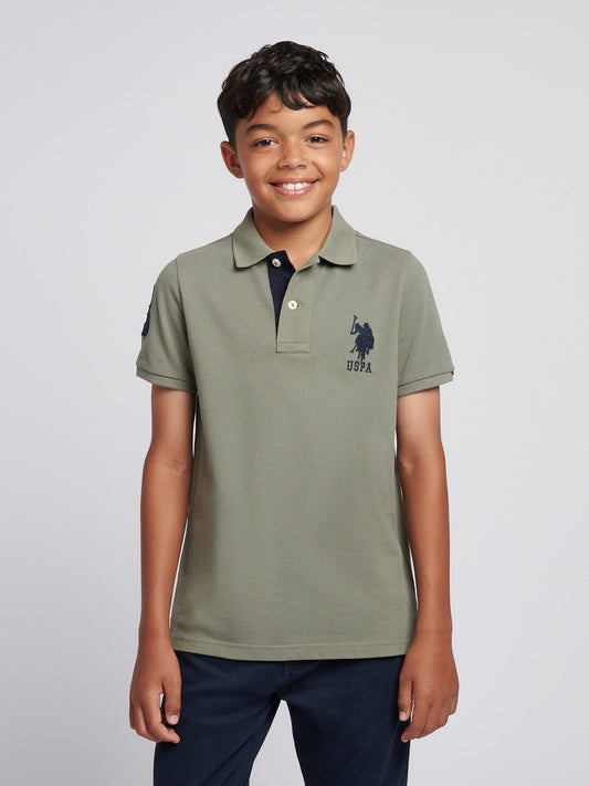 Boys Player 3 Polo Shirt in Mulled Basil