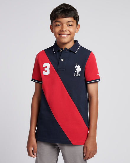 Boys Sash Polo Shirt in Dark Sapphire Navy