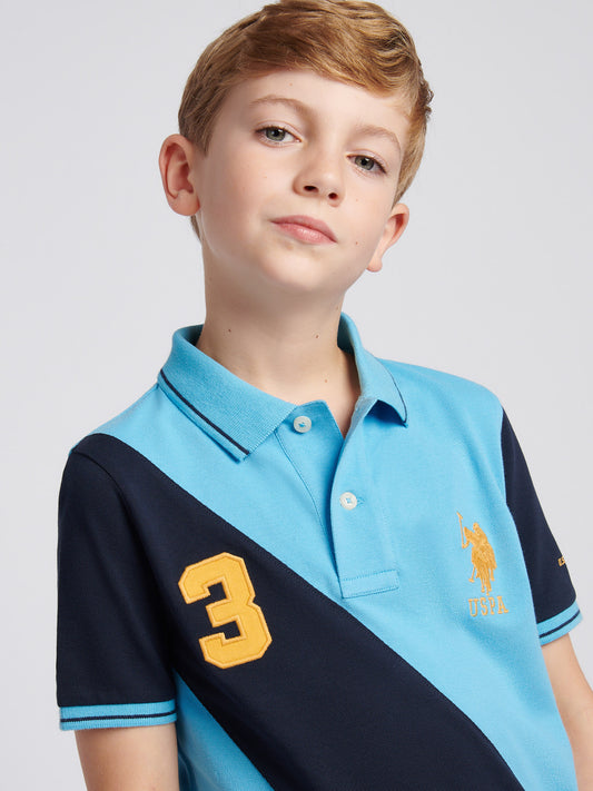 Boys Sash Polo Shirt in Heritage Blue
