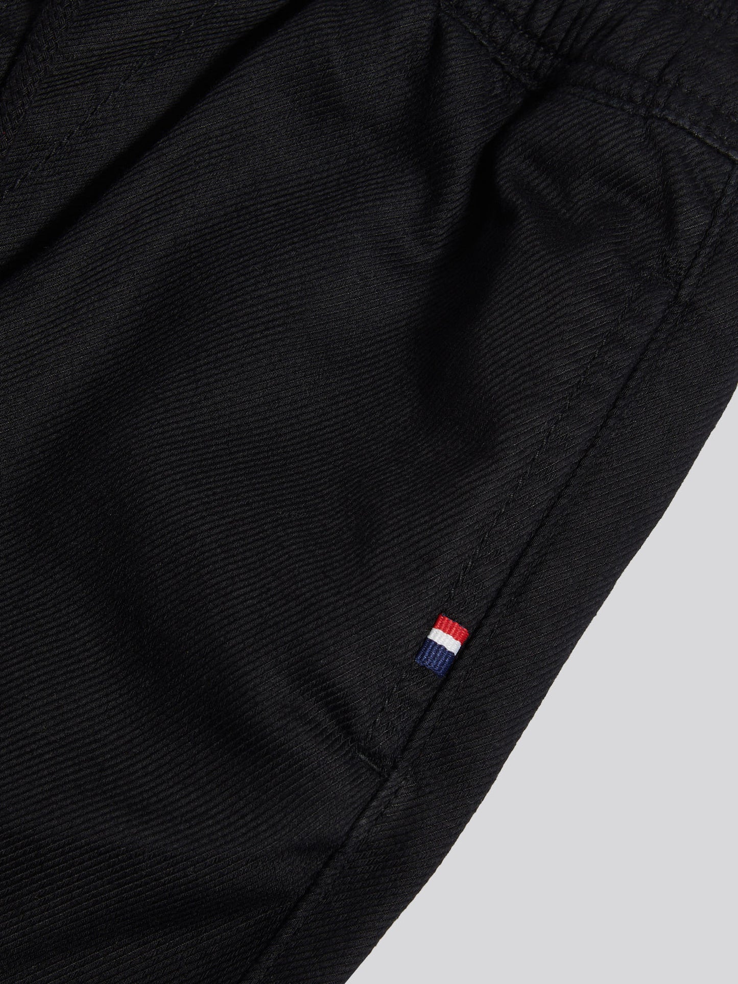 Boys Cotton Twill Drawstring Short in Black