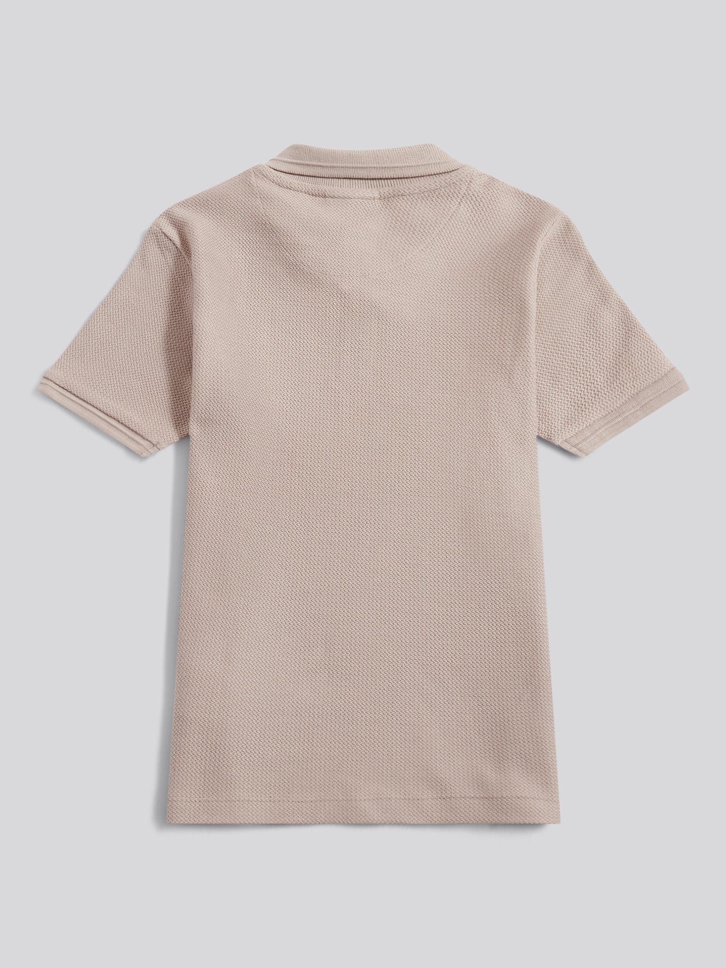 Boys Herringbone Texture Polo Shirt in Atmosphere