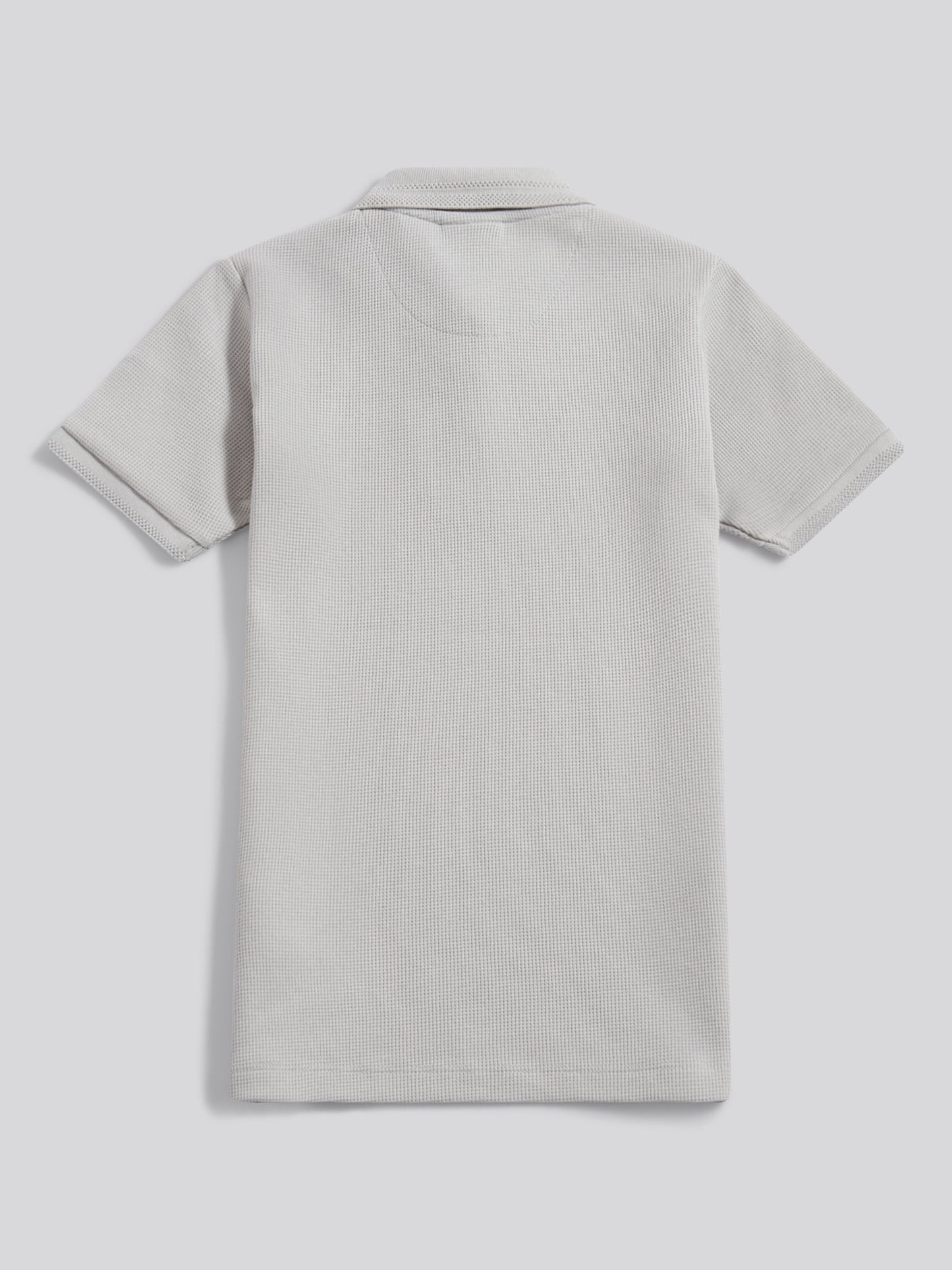 Boys Waffle Texture Polo Shirt in High Rise