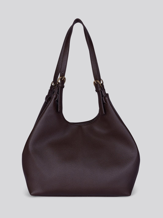 Womens Stanford Large Handle Bag in Dark Brown