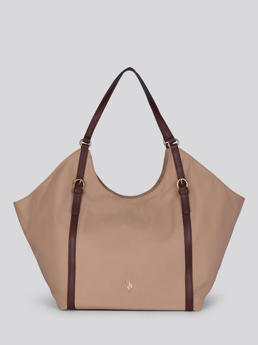 Womens Houston Large Double Handle Bag in Warm Taupe