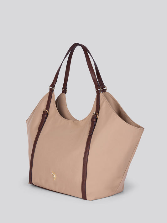 Womens Houston Large Double Handle Bag in Warm Taupe