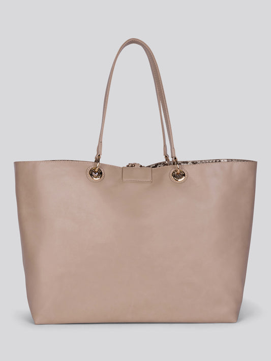 Womens Axtell Reversible Shopping Bag in Light Taupe