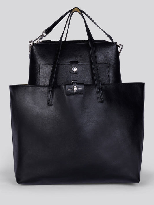 Womens Axtell Reversible Shopping Bag in Black