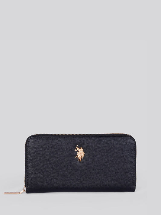 Womens Jones Large Zip Around Wallet in Black