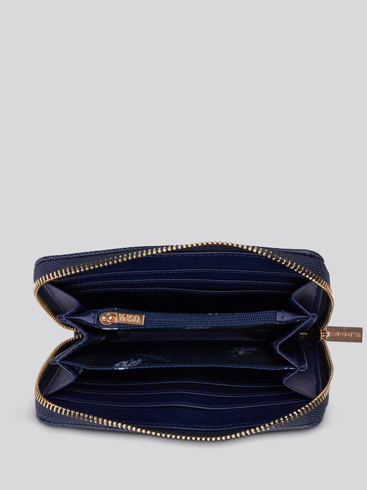 Womens Jones Medium Zip Wallet in Navy