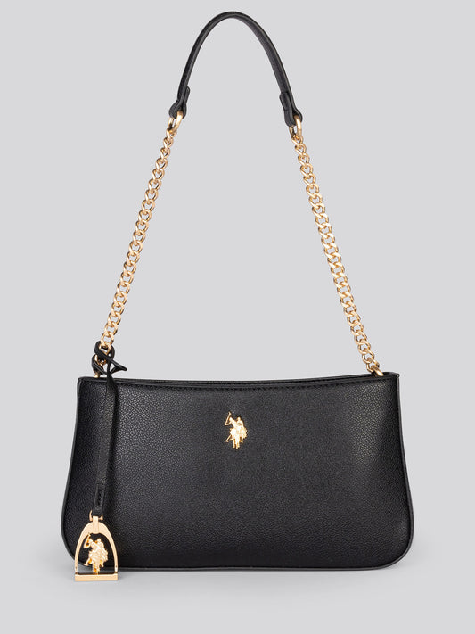 Womens Jones Small Hobo Bag w/ Chain in Black