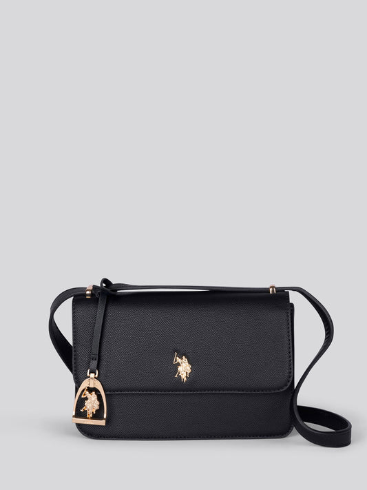 Womens Jones Small Flap Crossbody Bag in Black