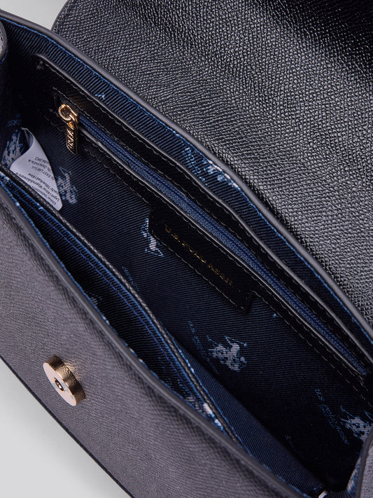 Womens Jones Small Flap Crossbody Bag in Black