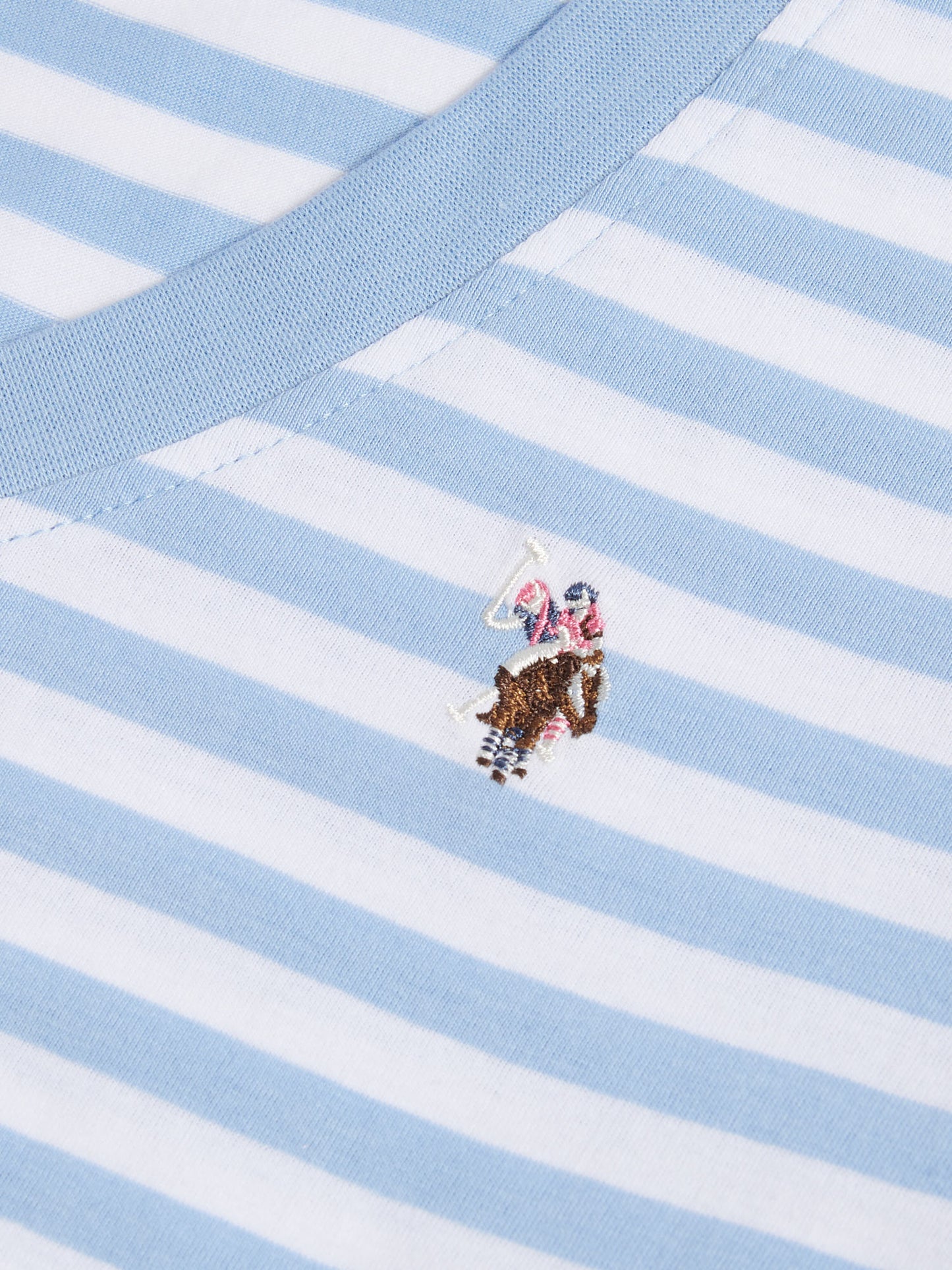 Womens Stripe V-Neck Neck T-Shirt in Open Air