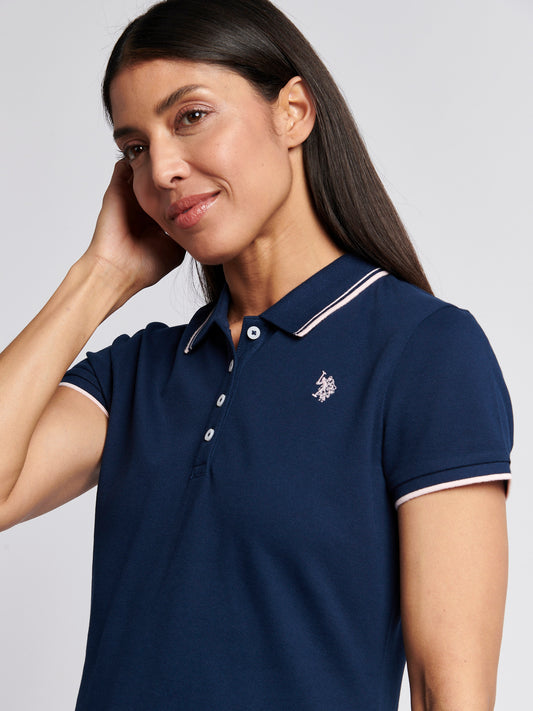 Womens Polo Shirt in Navy Iris