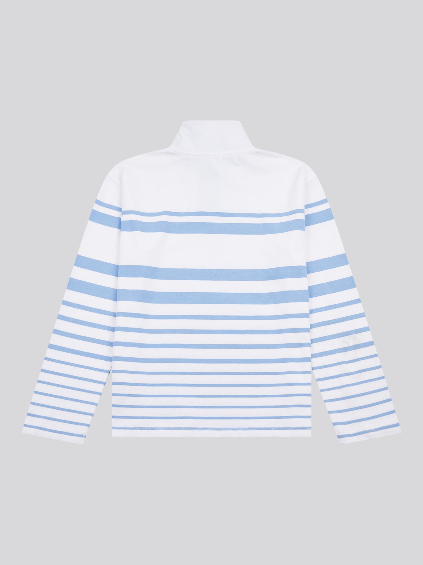Womens Premium Graphic Stripe Funnel Neck Top in Vista Blue